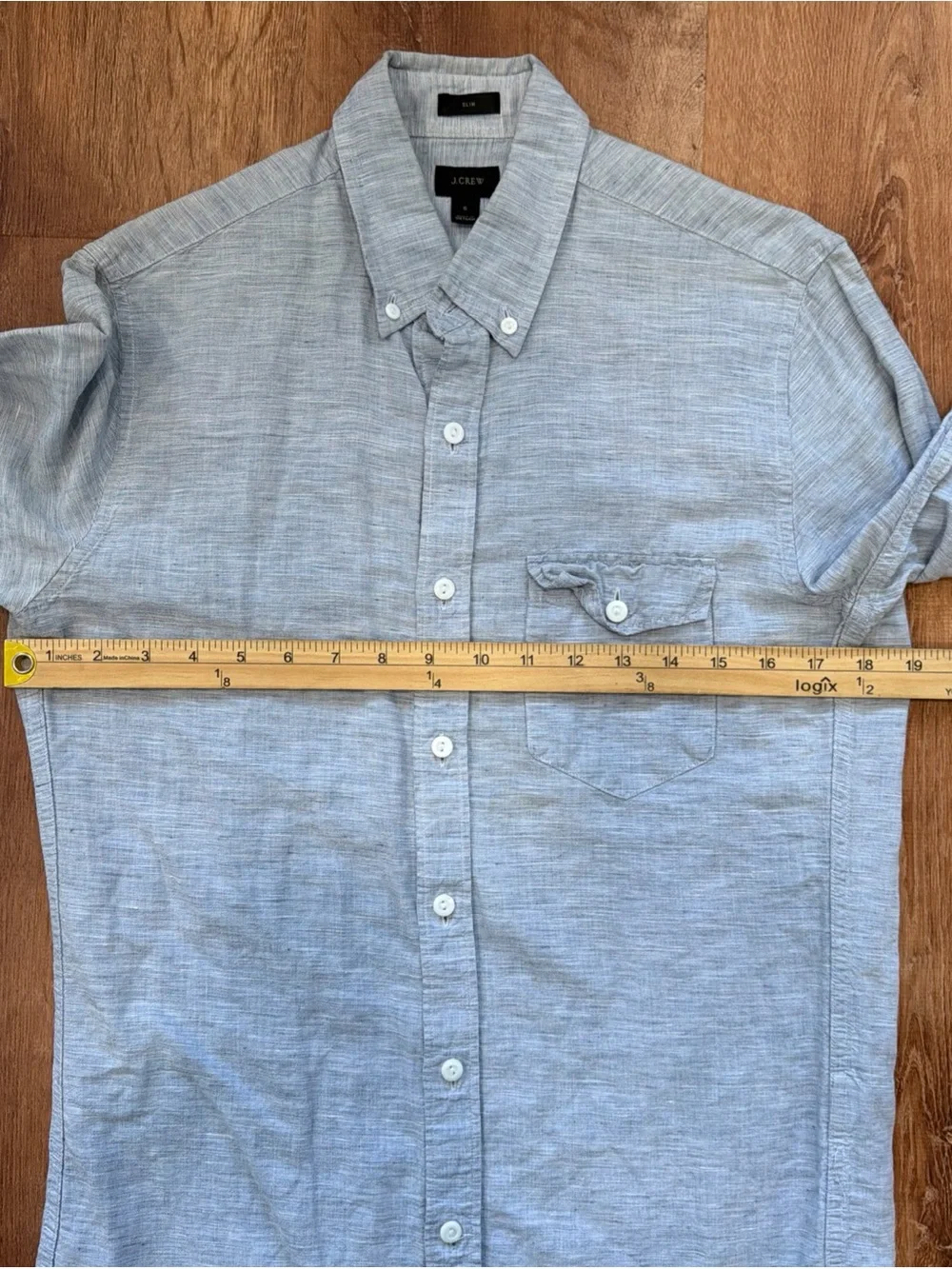 J. Crew Baird McNutt Irish Linen Shirt Slim Fit Mens Small Blue Button Down
